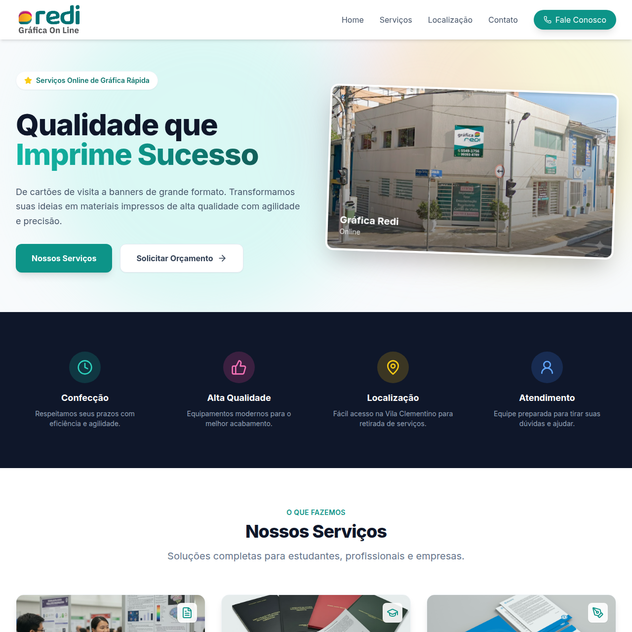Screenshot do site